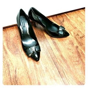 WHBM black patent leather heels
